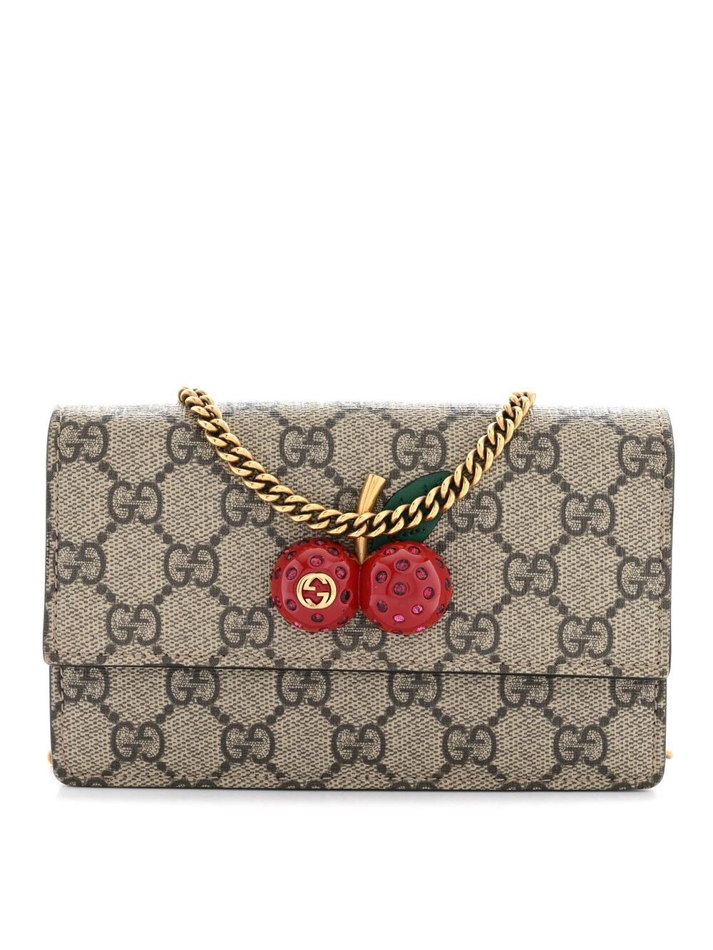 Gucci Gg Supreme Mini Cherry Chain Bag #362112G85B